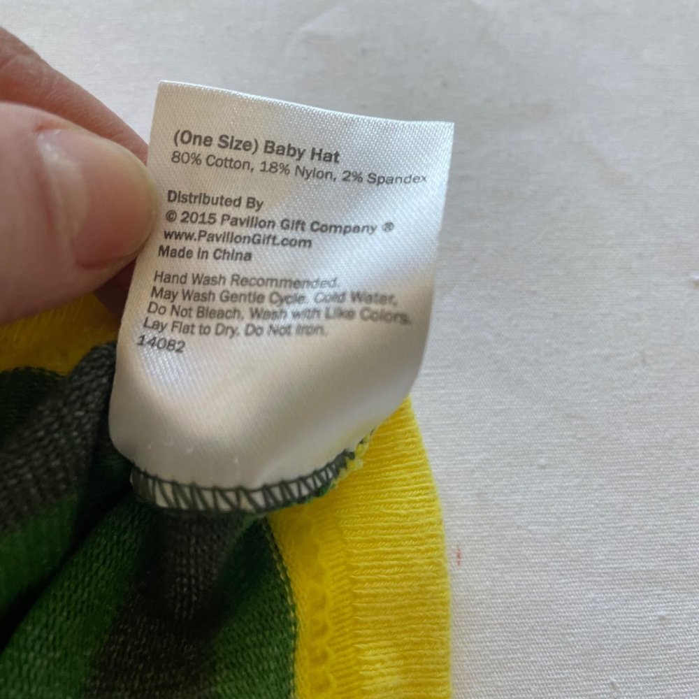 Izzy & Owie Green and Yellow Baby Hat One Size - Picture 5 of 6